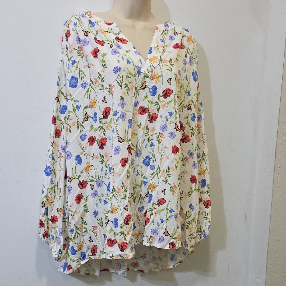 St. John's Bay Multicolor Floral Blouse